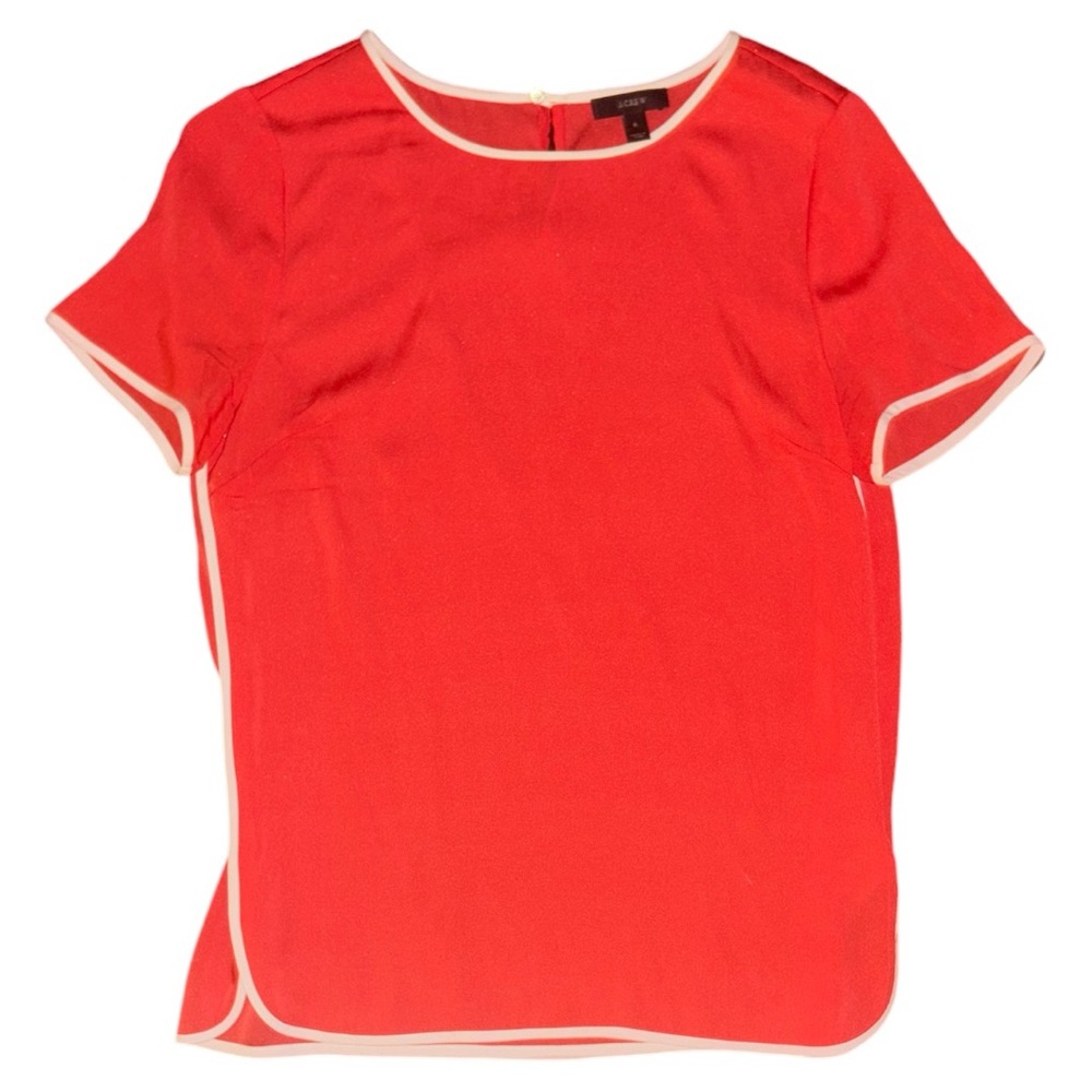 J. Crew Silk Slightly Sheer Short Sleeve Top
